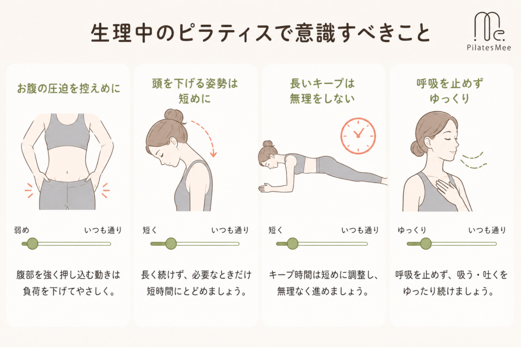 生理中のピラティスで意識すべきこと